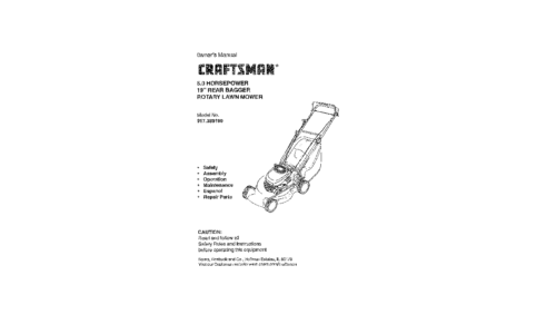 Craftsman Lawn Mower 917.38919 User Manual