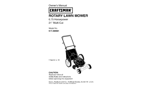 Craftsman Lawn Mower 917.388981 User Manual