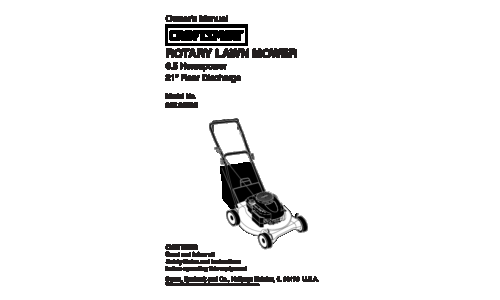 Craftsman Lawn Mower 917.38885 User Manual