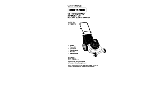 Craftsman Lawn Mower 917.388732 User Manual