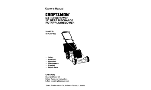 Craftsman Lawn Mower 917.387402 User Manual