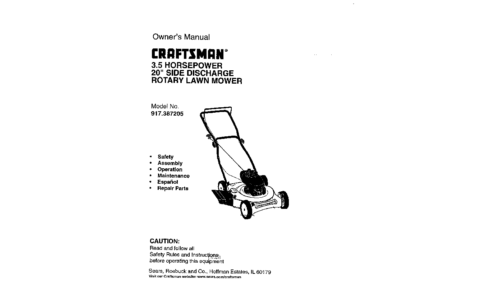 Craftsman Lawn Mower 917.387205 User Manual