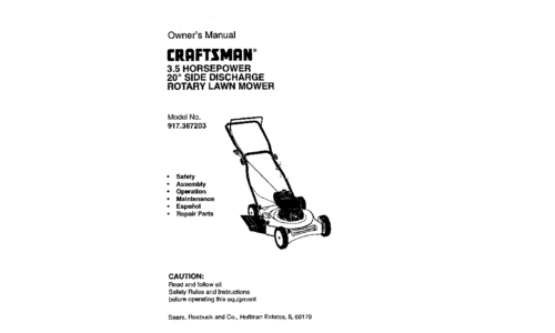 Craftsman Lawn Mower 917.387203 User Manual