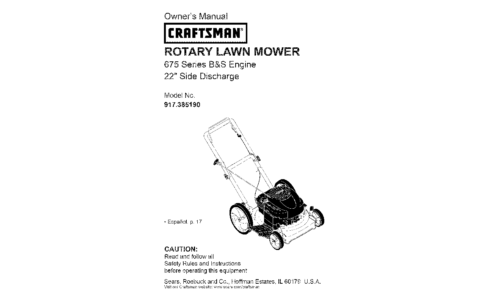 Craftsman Lawn Mower 917.38519 User Manual