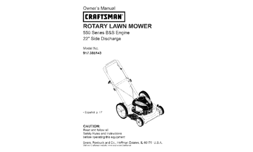 Craftsman Lawn Mower 917.385143 User Manual