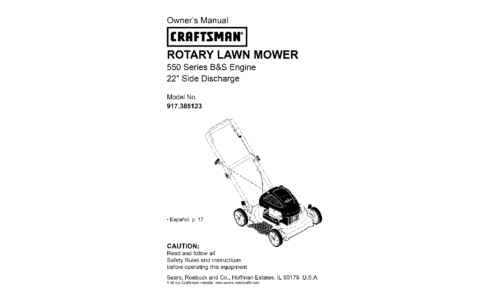 Craftsman Lawn Mower 917.385123 User Manual