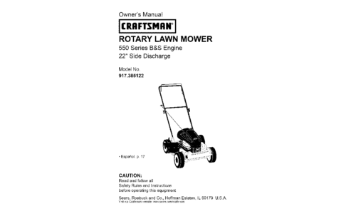 Craftsman Lawn Mower 917.385122 User Manual