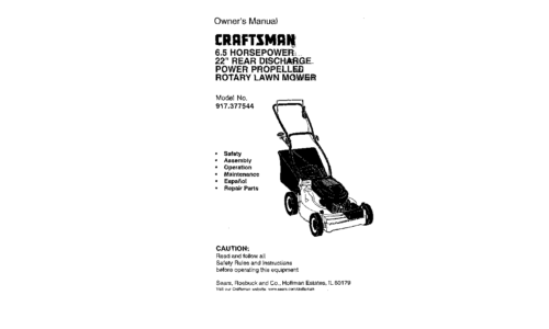 Craftsman Lawn Mower 917.377544 User Manual