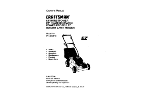 Craftsman Lawn Mower 917.377542 User Manual