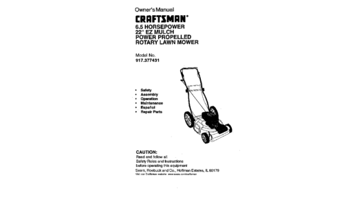 Craftsman Lawn Mower 917.377431 User Manual