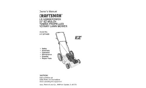 Craftsman Lawn Mower 917.37742 User Manual