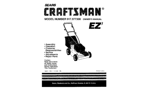 Craftsman Lawn Mower 917.3773 User Manual