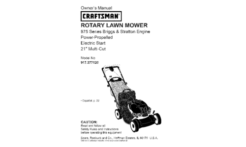 Craftsman Lawn Mower 917.37712 User Manual