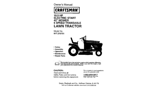 Craftsman Lawn Mower 917.270751 User Manual