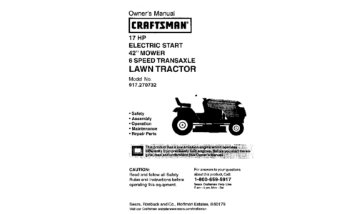 Craftsman Lawn Mower 917.270732 User Manual