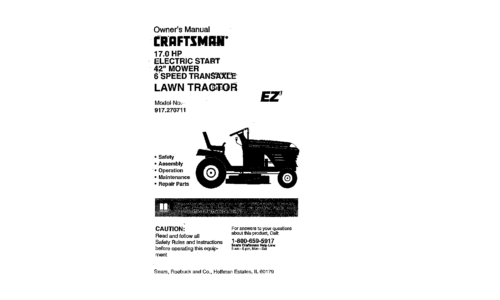 Craftsman Lawn Mower 917.270711 User Manual