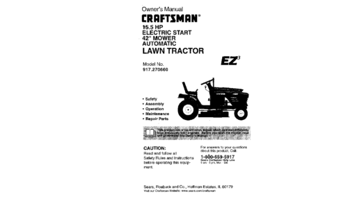 Craftsman Lawn Mower 917.27066 User Manual