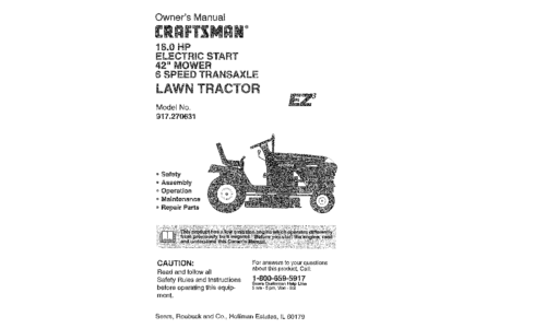 Craftsman Lawn Mower 917.270631 User Manual