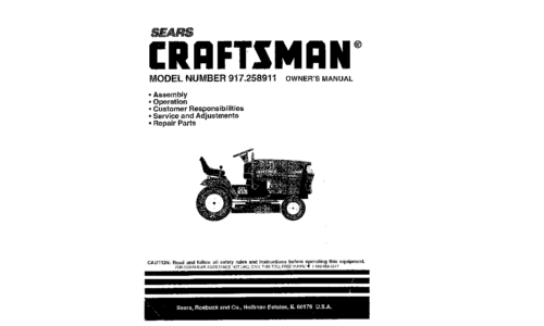 Craftsman Lawn Mower 917.258911 User Manual