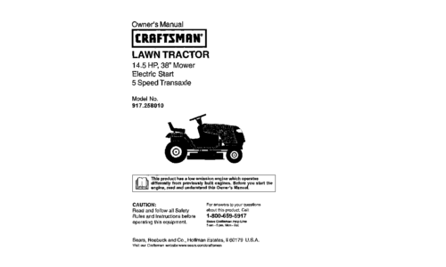 Craftsman Lawn Mower 917.25801 User Manual