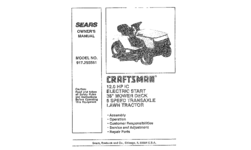 Craftsman Lawn Mower 917.255561 User Manual