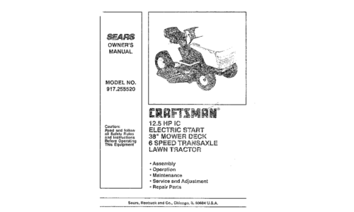 Craftsman Lawn Mower 917.25552 User Manual