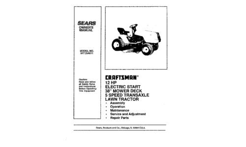 Craftsman Lawn Mower 917.254611 User Manual