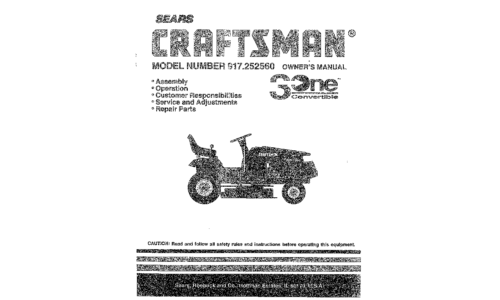 Craftsman Lawn Mower 917.252560 User Manual