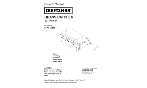 Craftsman Lawn Mower 917.24898 User Manual