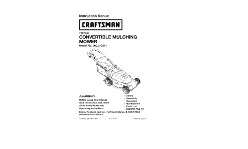 Craftsman Lawn Mower 900.370511 User Manual