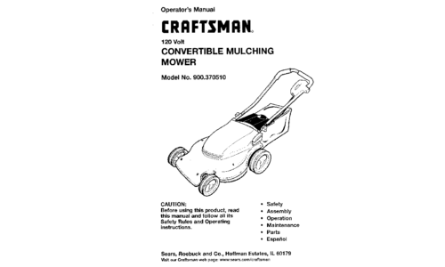 Craftsman Lawn Mower 900.37051 User Manual