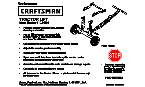 Craftsman Lawn Mower 610.246 User Manual