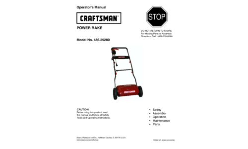 Craftsman Lawn Mower 486.2928 User Manual