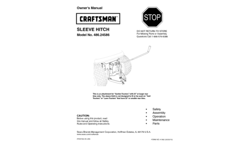 Craftsman Lawn Mower 486.24586 User Manual