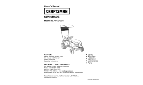 Craftsman Lawn Mower 486.24226 User Manual