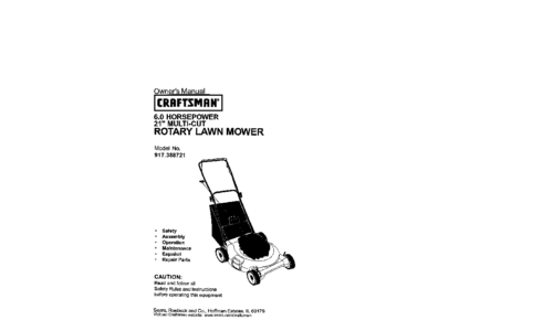 Craftsman Lawn Mower 38872 User Manual