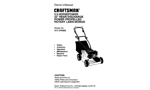 Craftsman Lawn Mower 37948 User Manual