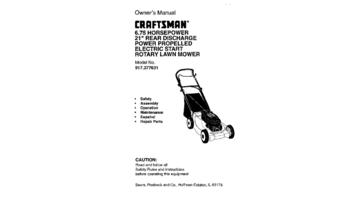 Craftsman Lawn Mower 37763 User Manual