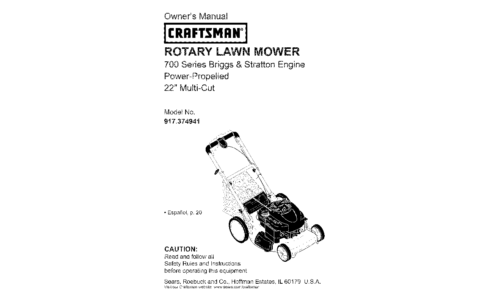 Craftsman Lawn Mower 37494 User Manual