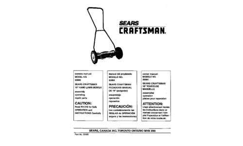 Craftsman Lawn Mower 35900 User Manual