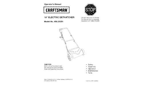 Craftsman Lawn Mower 29281 User Manual