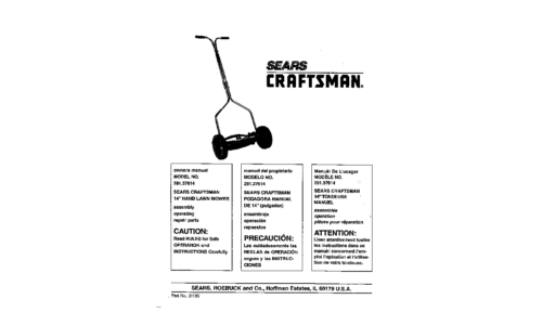 Craftsman Lawn Mower 291.37614 User Manual