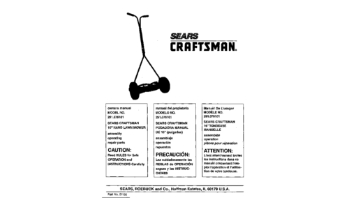 Craftsman Lawn Mower 291.376101 User Manual