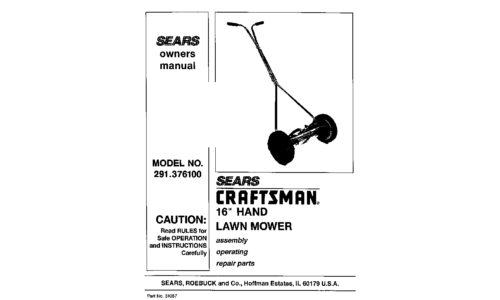 Craftsman Lawn Mower 291.376100 User Manual