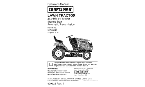 Craftsman Lawn Mower 28991 User Manual