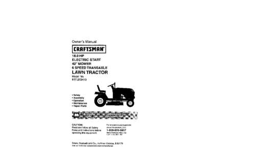 Craftsman Lawn Mower 272 User Manual