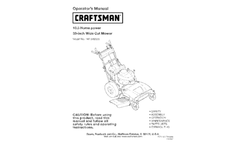 Craftsman Lawn Mower 247.88933 User Manual