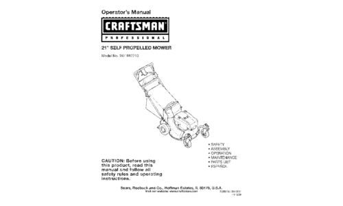 Craftsman Lawn Mower 247.887210 User Manual