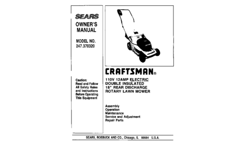 Craftsman Lawn Mower 247.370320 User Manual