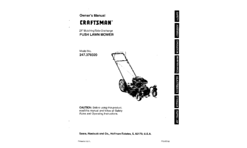 Craftsman Lawn Mower 247.37032 User Manual